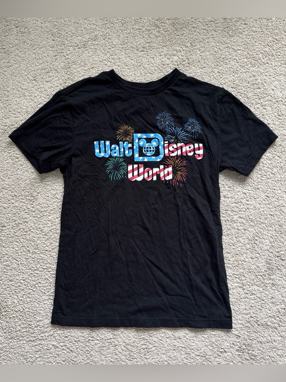 Disney Black Walt Disney World Patriotic Fireworks Tee